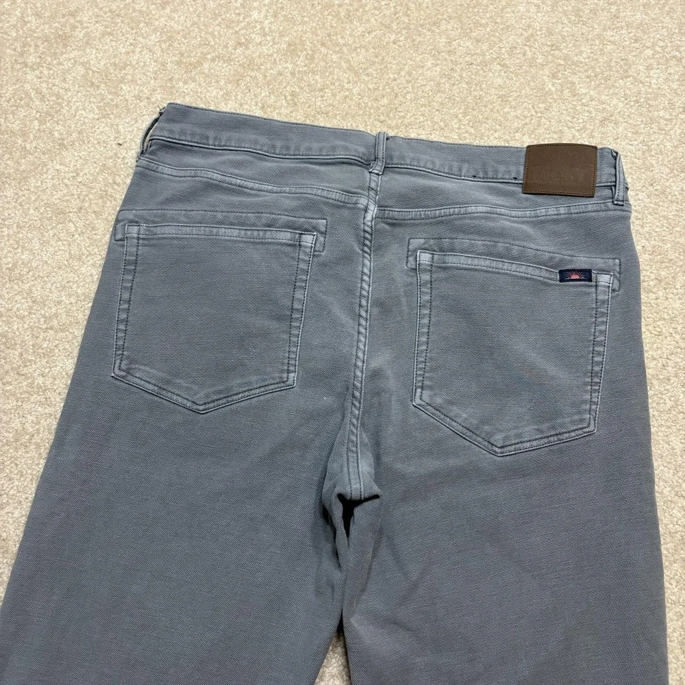 Faherty Brand Jeans Mens 32x29 Gray Slim Fit Straight‎ Leg Stretch Denim Pants